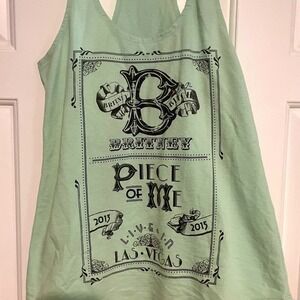 Britney Spears Piece of Me Las Vegas Tour Tank Top Mint Green Womens Medium M